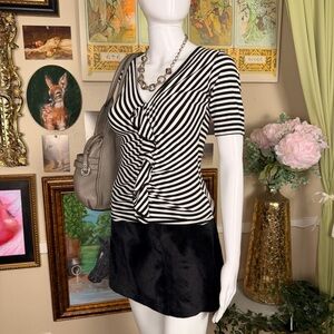 Vintage Striped Ruffle Shirt XS